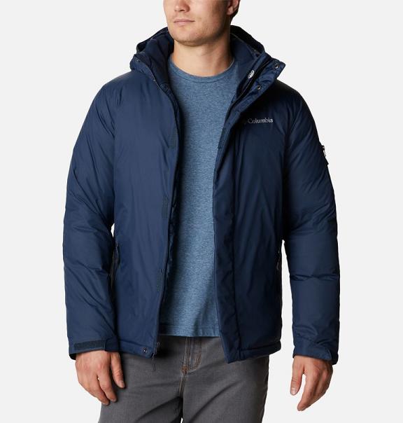 Columbia Wildhorse Crest Down Jacket Navy For Men's NZ85072 New Zealand